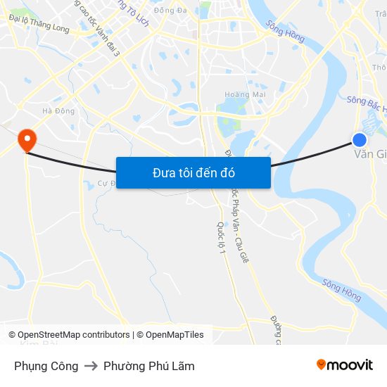 Phụng Công to Phường Phú Lãm map