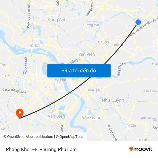 Phong Khê to Phường Phú Lãm map