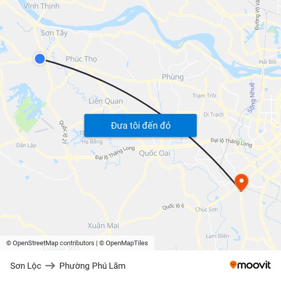 Sơn Lộc to Phường Phú Lãm map