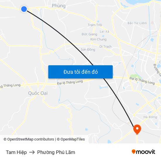 Tam Hiệp to Phường Phú Lãm map