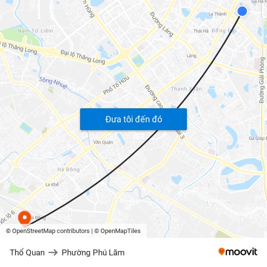 Thổ Quan to Phường Phú Lãm map