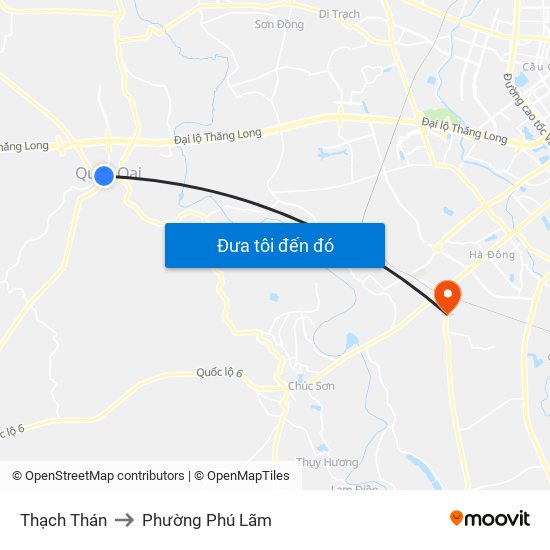 Thạch Thán to Phường Phú Lãm map