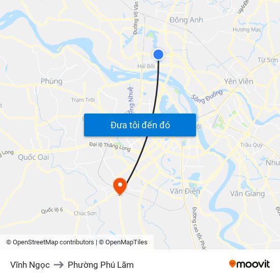 Vĩnh Ngọc to Phường Phú Lãm map