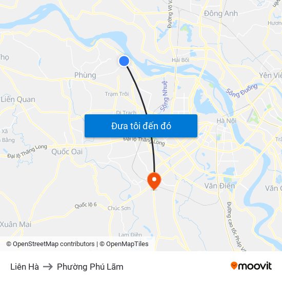 Liên Hà to Phường Phú Lãm map