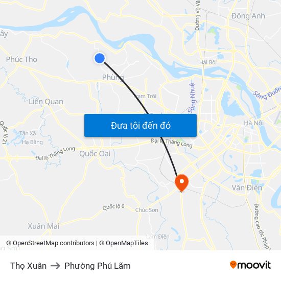 Thọ Xuân to Phường Phú Lãm map