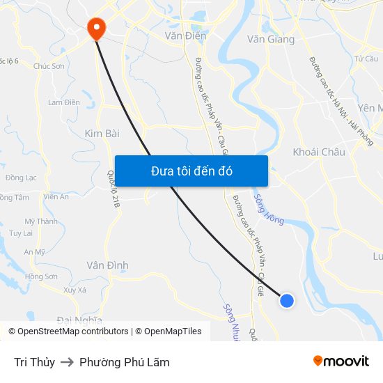 Tri Thủy to Phường Phú Lãm map