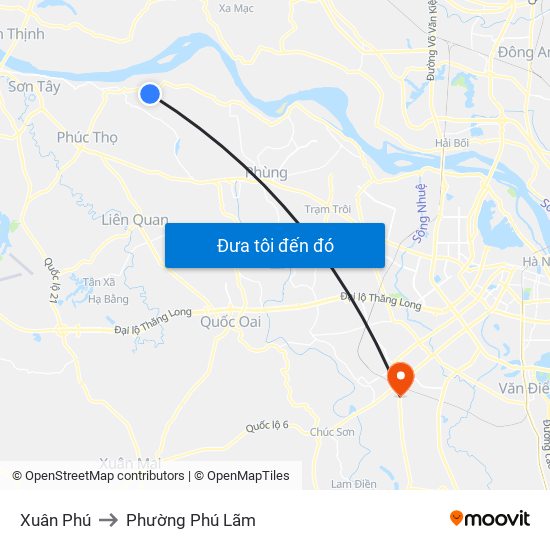 Xuân Phú to Phường Phú Lãm map