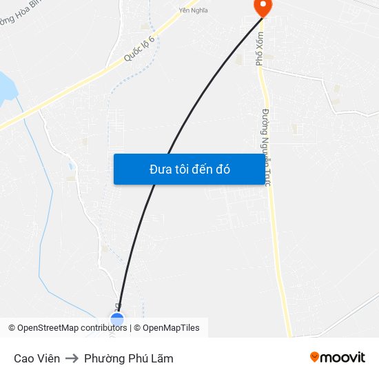 Cao Viên to Phường Phú Lãm map