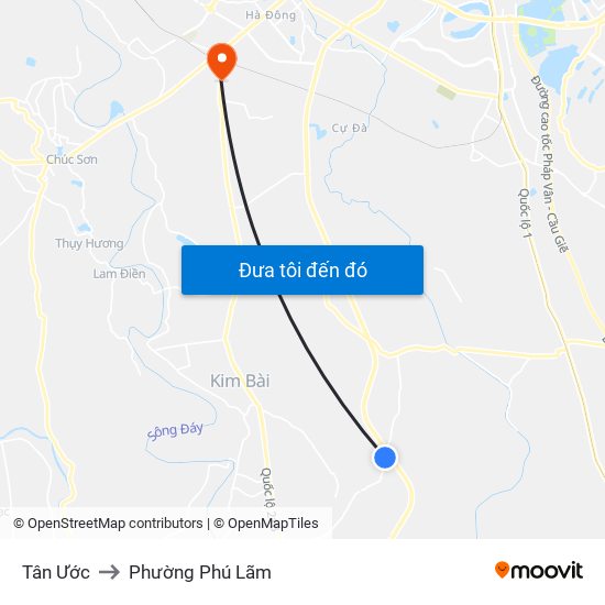 Tân Ước to Phường Phú Lãm map