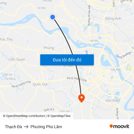 Thạch Đà to Phường Phú Lãm map