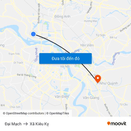 Đại Mạch to Xã Kiêu Kỵ map