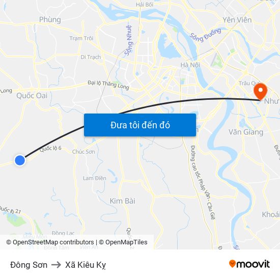 Đông Sơn to Xã Kiêu Kỵ map