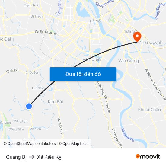 Quảng Bị to Xã Kiêu Kỵ map