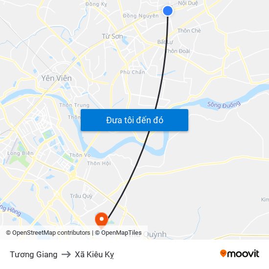 Tương Giang to Xã Kiêu Kỵ map