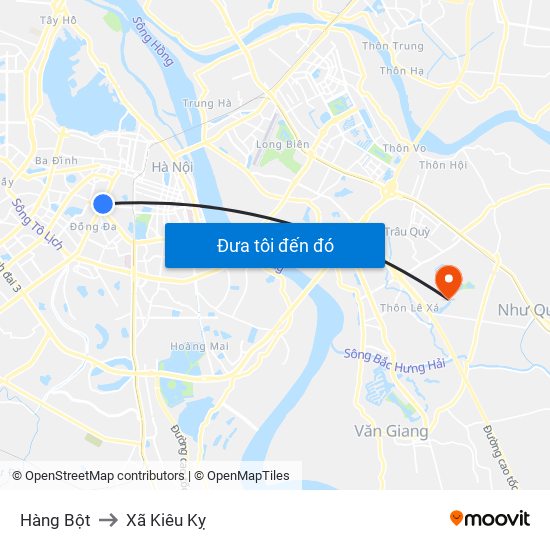 Hàng Bột to Xã Kiêu Kỵ map