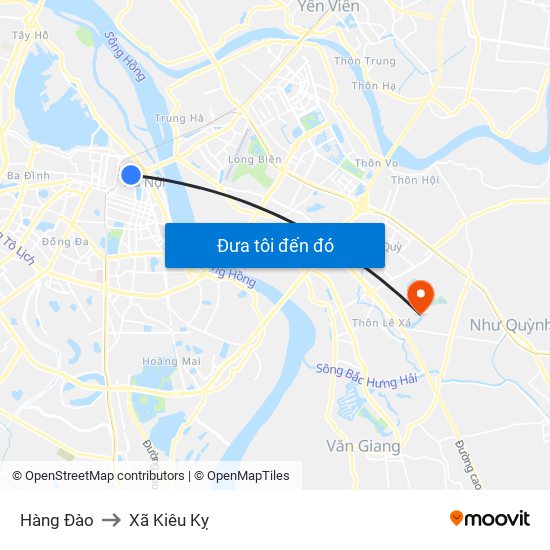 Hàng Đào to Xã Kiêu Kỵ map