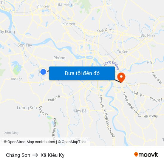 Chàng Sơn to Xã Kiêu Kỵ map