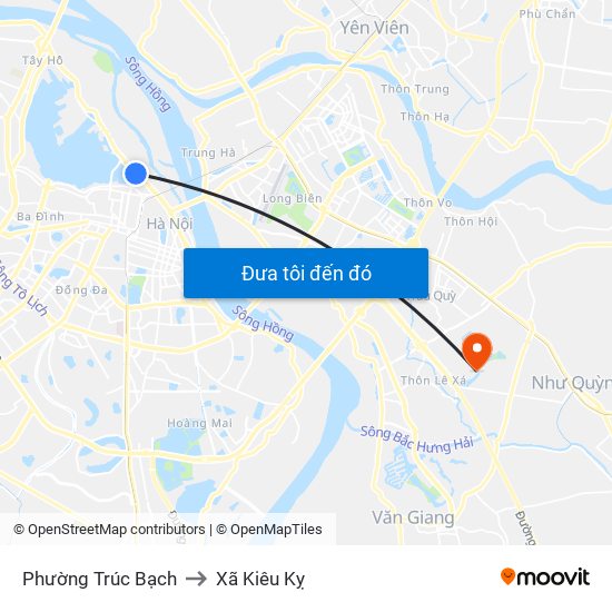 Phường Trúc Bạch to Xã Kiêu Kỵ map