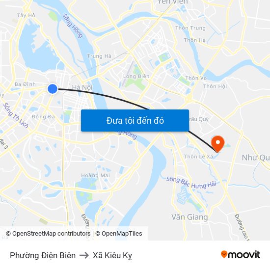 Phường Điện Biên to Xã Kiêu Kỵ map