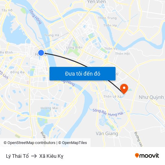 Lý Thái Tổ to Xã Kiêu Kỵ map