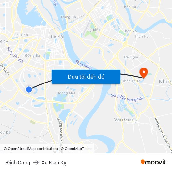 Định Công to Xã Kiêu Kỵ map