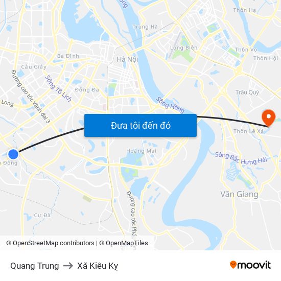 Quang Trung to Xã Kiêu Kỵ map