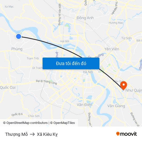 Thượng Mỗ to Xã Kiêu Kỵ map