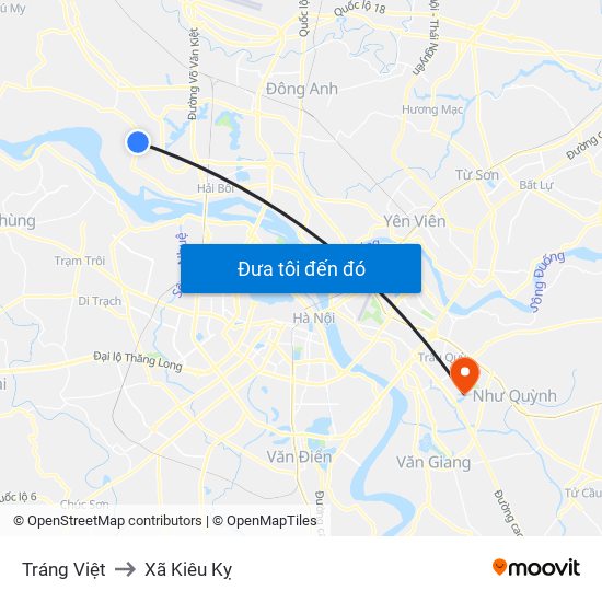 Tráng Việt to Xã Kiêu Kỵ map