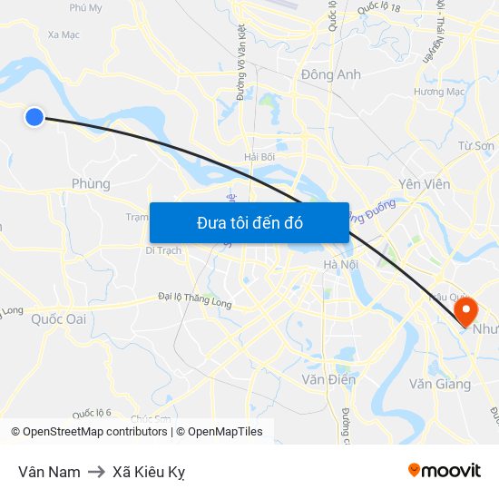 Vân Nam to Xã Kiêu Kỵ map