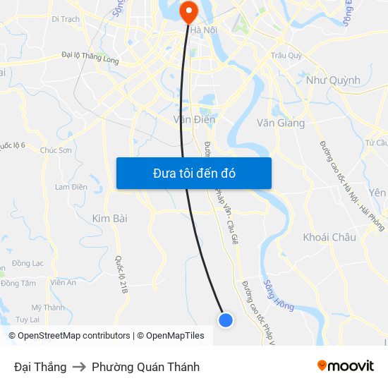 Đại Thắng to Phường Quán Thánh map