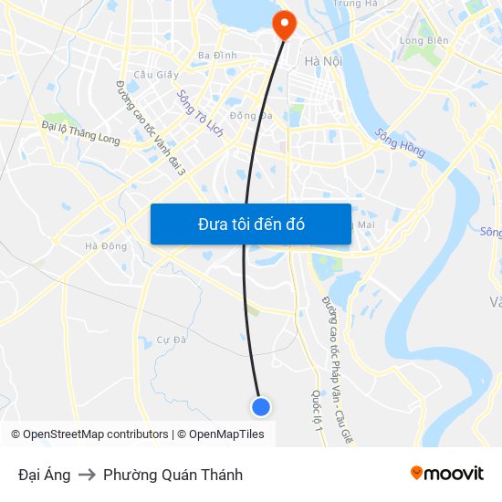 Đại Áng to Phường Quán Thánh map