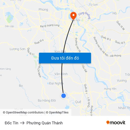 Đốc Tín to Phường Quán Thánh map