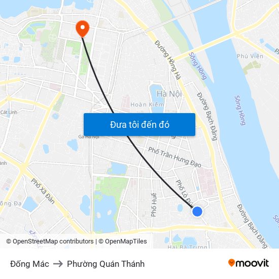 Đống Mác to Phường Quán Thánh map