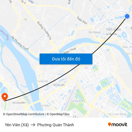 Yên Viên (Xã) to Phường Quán Thánh map