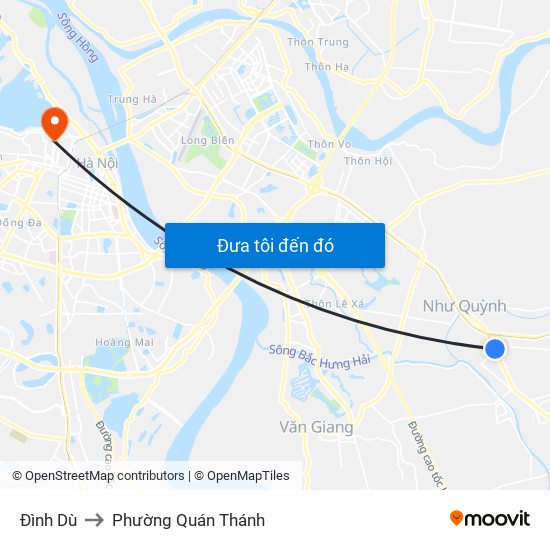 Đình Dù to Phường Quán Thánh map