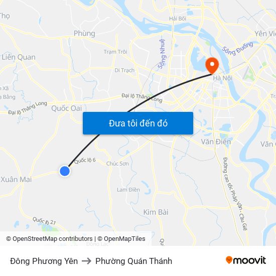 Đông Phương Yên to Phường Quán Thánh map