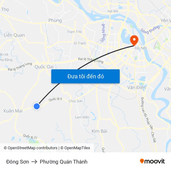 Đông Sơn to Phường Quán Thánh map