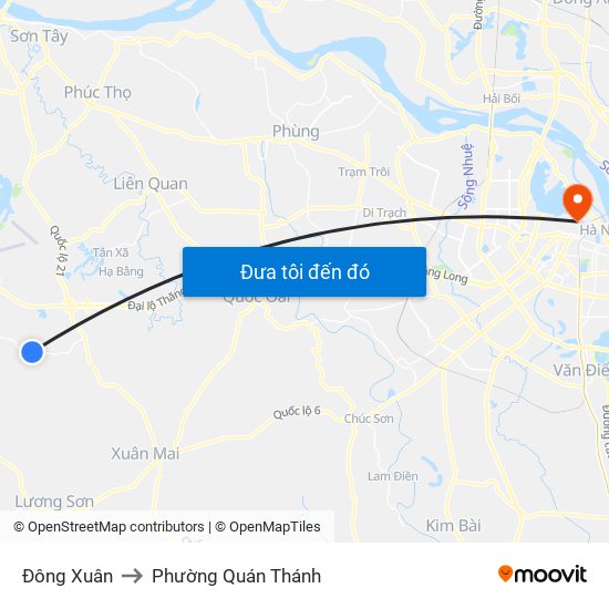 Đông Xuân to Phường Quán Thánh map