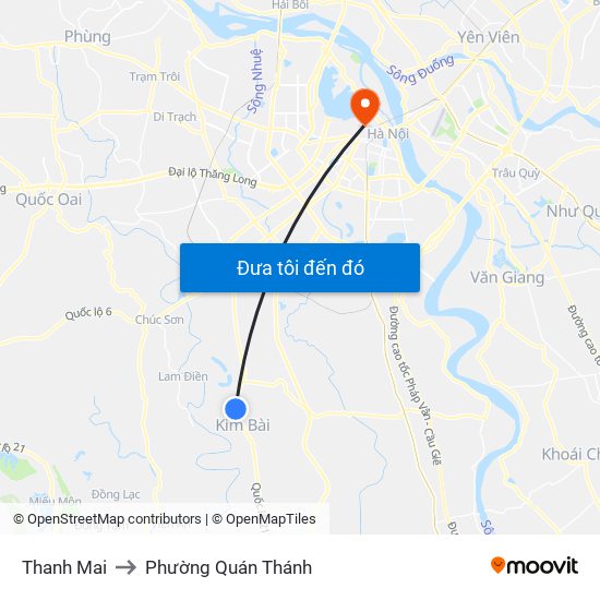Thanh Mai to Phường Quán Thánh map