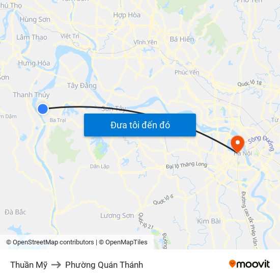 Thuần Mỹ to Phường Quán Thánh map