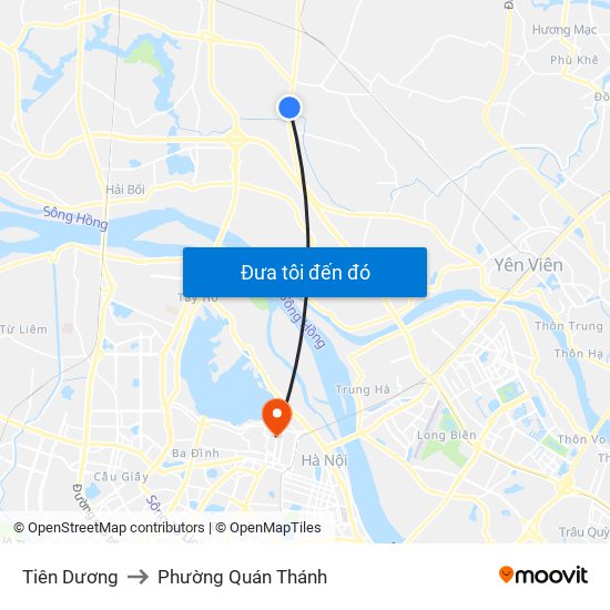 Tiên Dương to Phường Quán Thánh map