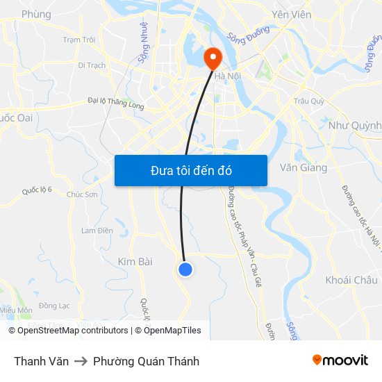 Thanh Văn to Phường Quán Thánh map