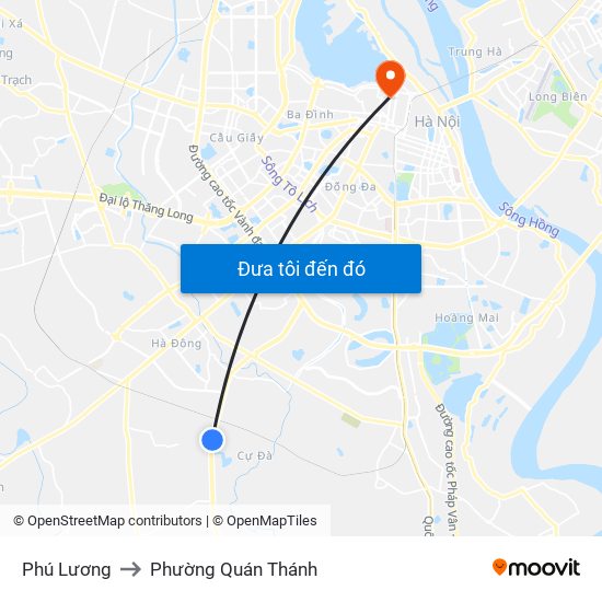 Phú Lương to Phường Quán Thánh map