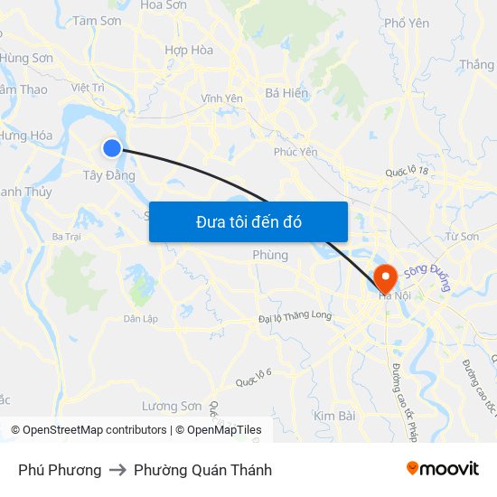 Phú Phương to Phường Quán Thánh map