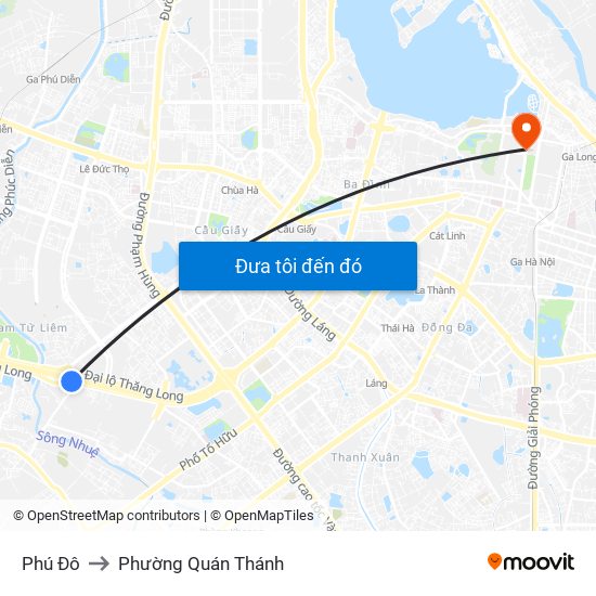 Phú Đô to Phường Quán Thánh map