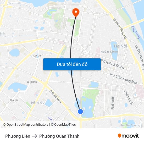 Phương Liên to Phường Quán Thánh map