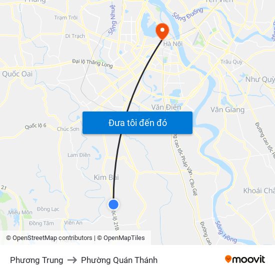 Phương Trung to Phường Quán Thánh map