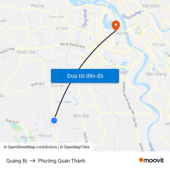 Quảng Bị to Phường Quán Thánh map