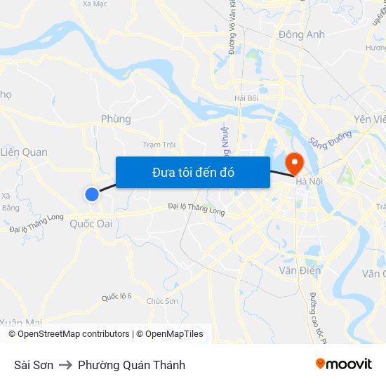 Sài Sơn to Phường Quán Thánh map