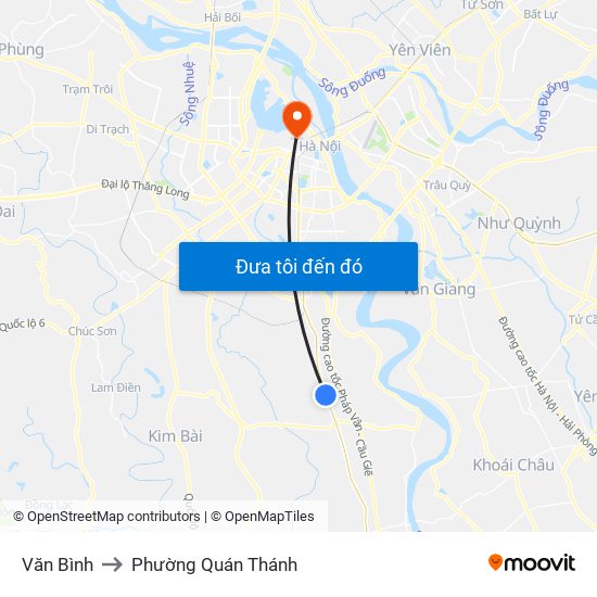 Văn Bình to Phường Quán Thánh map